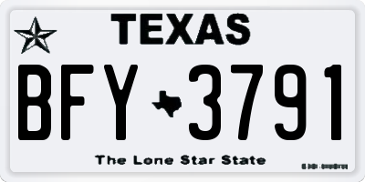 TX license plate BFY3791