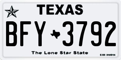 TX license plate BFY3792