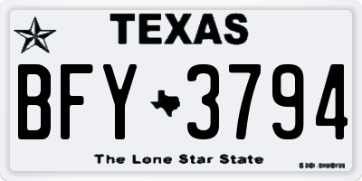 TX license plate BFY3794