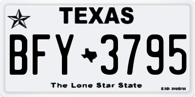 TX license plate BFY3795
