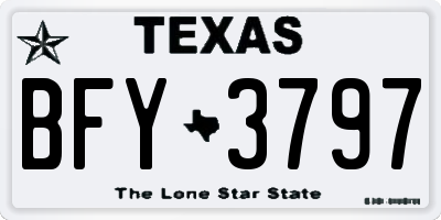 TX license plate BFY3797