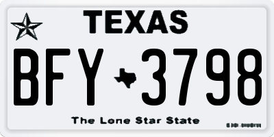 TX license plate BFY3798