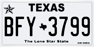 TX license plate BFY3799