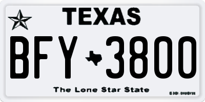 TX license plate BFY3800