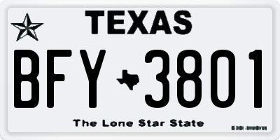 TX license plate BFY3801