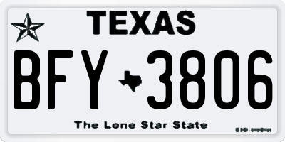 TX license plate BFY3806