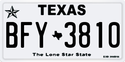TX license plate BFY3810