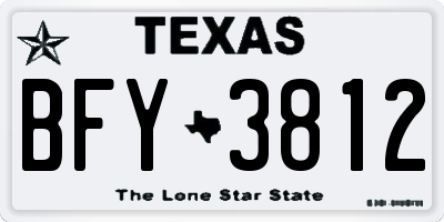 TX license plate BFY3812