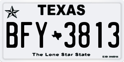 TX license plate BFY3813