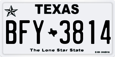 TX license plate BFY3814