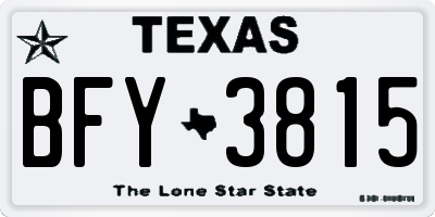 TX license plate BFY3815