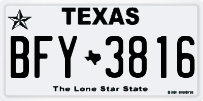 TX license plate BFY3816