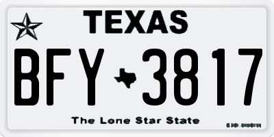 TX license plate BFY3817