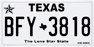 TX license plate BFY3818