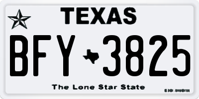 TX license plate BFY3825