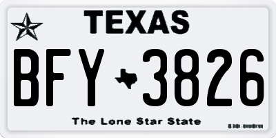 TX license plate BFY3826