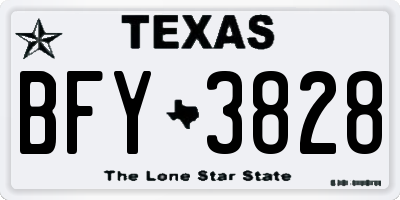 TX license plate BFY3828