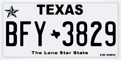 TX license plate BFY3829