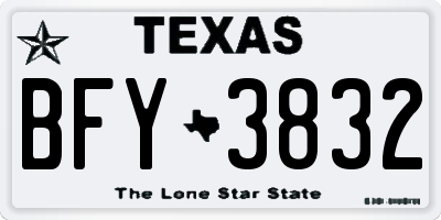 TX license plate BFY3832