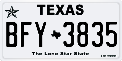 TX license plate BFY3835