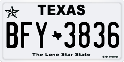 TX license plate BFY3836