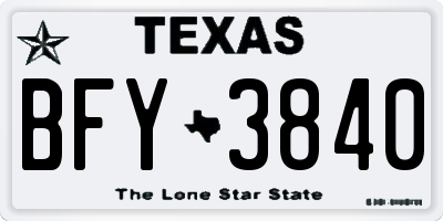 TX license plate BFY3840