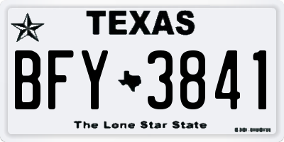 TX license plate BFY3841