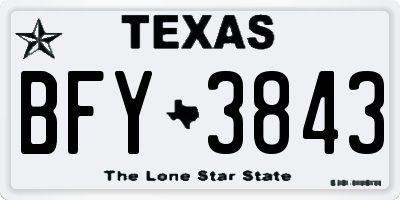 TX license plate BFY3843