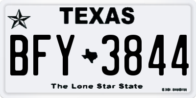 TX license plate BFY3844