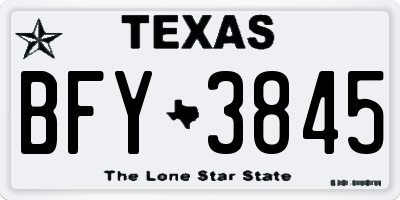 TX license plate BFY3845