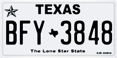 TX license plate BFY3848