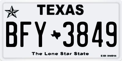 TX license plate BFY3849