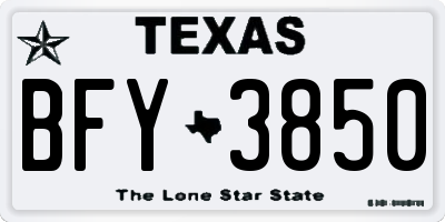 TX license plate BFY3850
