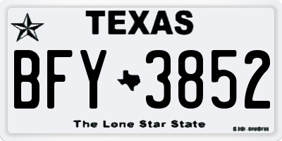 TX license plate BFY3852