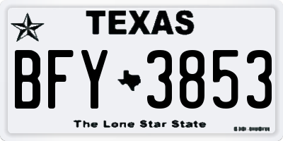 TX license plate BFY3853