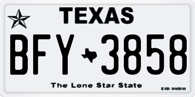 TX license plate BFY3858