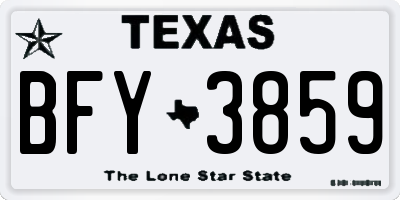 TX license plate BFY3859