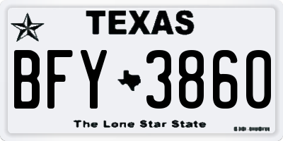 TX license plate BFY3860