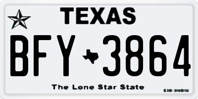 TX license plate BFY3864