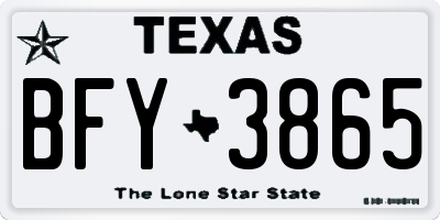 TX license plate BFY3865
