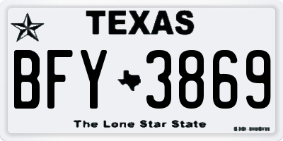 TX license plate BFY3869