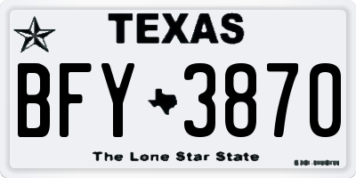 TX license plate BFY3870