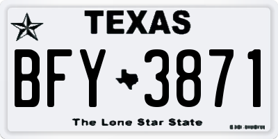 TX license plate BFY3871