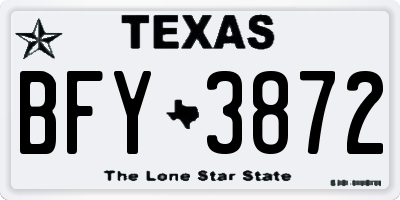 TX license plate BFY3872