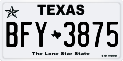 TX license plate BFY3875