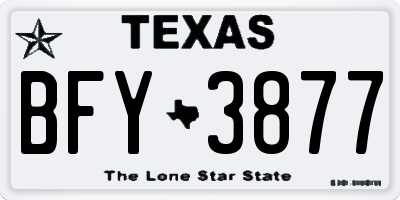 TX license plate BFY3877