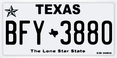 TX license plate BFY3880