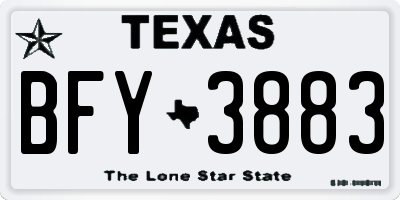TX license plate BFY3883