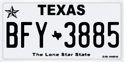 TX license plate BFY3885