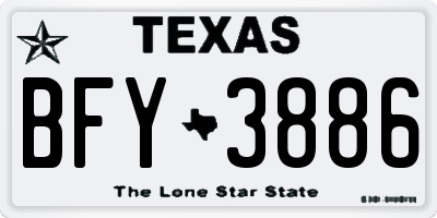 TX license plate BFY3886